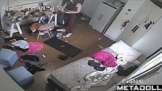 Cute young girl dancing sexy in her room