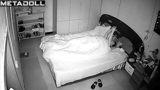 Asian married couple fucks in their bed