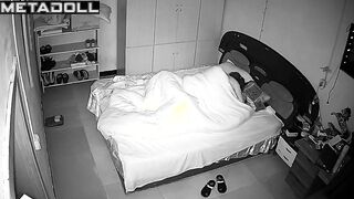 Asian married couple fucks in their bed