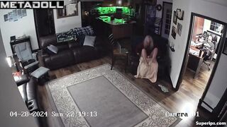 Naughty old couple fuck on the couch