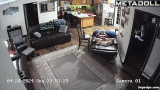 Naughty old couple fuck on the couch