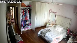 ﻿Petite Latina girl gets dressed in her room