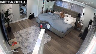 American couple eats naked in their bed