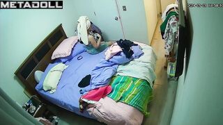 Big tits British brunette Gogo dancer changes her dirty panties in her room