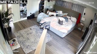 Pregnant blonde girl pleases her husband