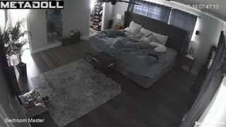 Pregnant girl rides her old husband