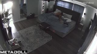 Pregnant girl rides her old husband