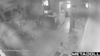 French parents fuck in their messy room spy cam