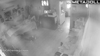 French parents fuck in their messy room spy cam