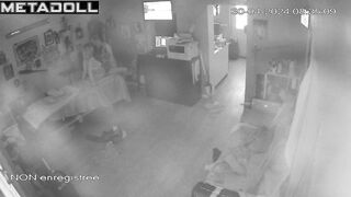French parents fuck in their messy room spy cam