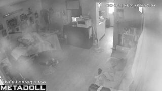 French parents fuck in their messy room spy cam