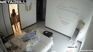 Naked teenage Latina girl in her bedroom