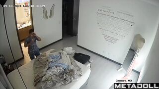 Naked teenage Latina girl in her bedroom