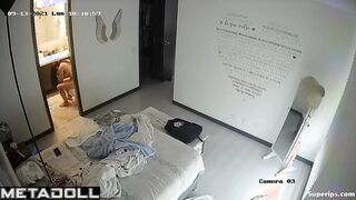 Naked teenage Latina girl in her bedroom
