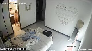 Naked teenage Latina girl in her bedroom