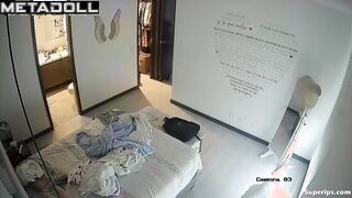 Naked teenage Latina girl in her bedroom