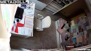 British skinny girl changes her clothes