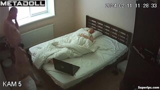 Married Russian couple fucks watching porn
