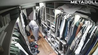 Horny Belgian brunette mom changes her dirty panties before going to sleep