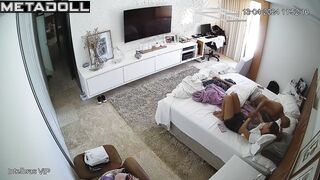 New couple having sex in the bedroom spy cam record