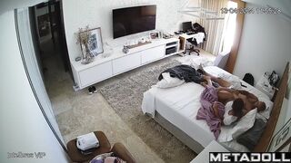 New couple having sex in the bedroom spy cam record
