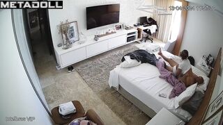 New couple having sex in the bedroom spy cam record