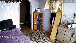 Chunky Norwegian brunette slave changes her wet and dirty panties in the bedroom
