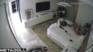Real Portuguese newly married couple fuck in their bed hidden cam