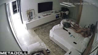 Real Portuguese newly married couple fuck in their bed hidden cam