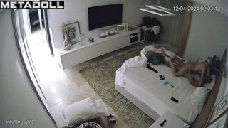 Real Portuguese newly married couple fuck in their bed hidden cam