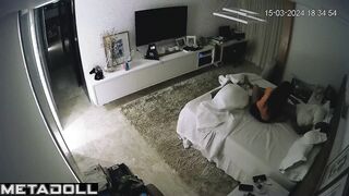 Chunky New Zealander brunette student girl sucks old cock and got cum hidden IP camera
