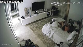 Chunky New Zealander brunette student girl sucks old cock and got cum hidden IP camera