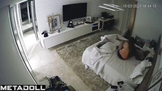 Chunky New Zealander brunette student girl sucks old cock and got cum hidden IP camera