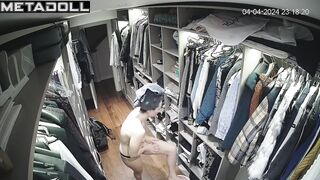 Single Belgian brunette pornstar changes her clothes after work