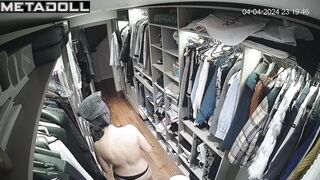 Single Belgian brunette pornstar changes her clothes after work