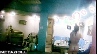 Sexy brunette in Finish sauna 2024