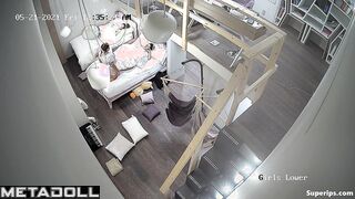 American college girls have a sleepover