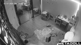 Brunette college girl has virtual sex