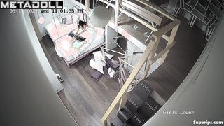 American teenage girl plays the piano naked