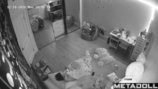 Brunette girl masturbates in video call