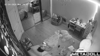 Brunette girl masturbates in video call