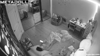 Brunette girl masturbates in video call