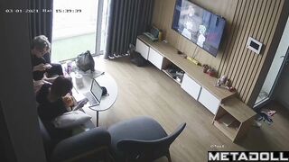 Japanese couple fucks while watching hentai