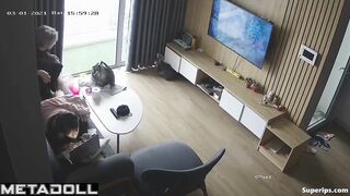 Japanese couple fucks while watching hentai