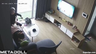 Japanese couple fucks while watching hentai