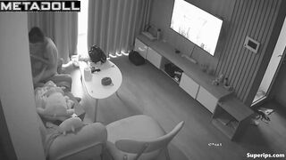 Japanese couple fucks while watching hentai