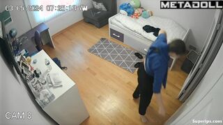 Sweet American girl changes her clothes