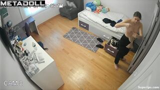 Sweet American girl changes her clothes