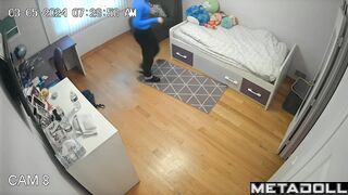 Sweet American girl changes her clothes