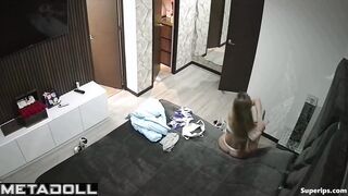 Gorgeous Latina woman masturbates on her bed